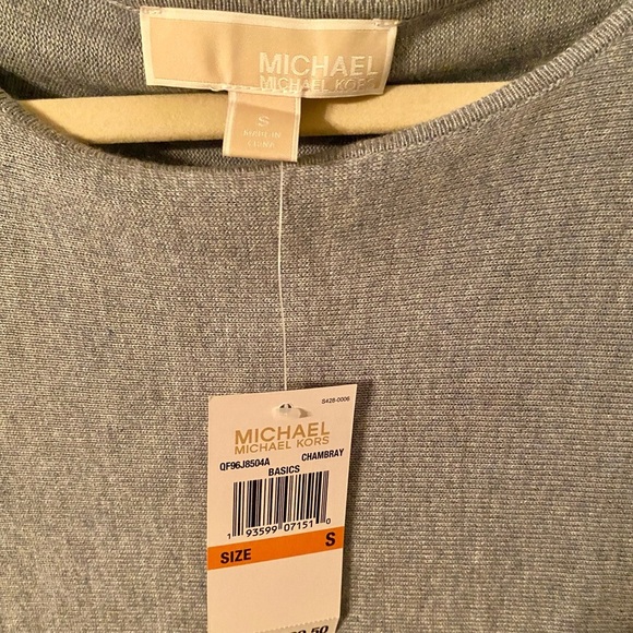 Michael Kors Gray Knit Cotton Nylon Blend Light Weight Sweater Womens size S. - Picture 3 of 8